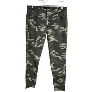 Kut from the Kloth 8 Connie High Rise Ankle Skinny Jeans Button Fly Camo Pants